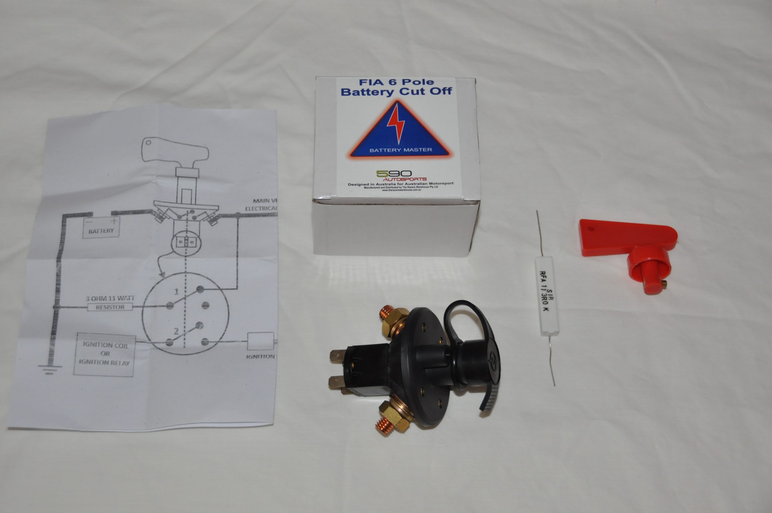 590 Autosports 6 Pole FIA Battery Isolator and Pull cable kit - Image 2